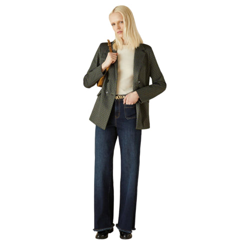 Emme Marella Giacca blazer Giacca Donna con disegno a cravatta Verde viola - Francavilla Moda